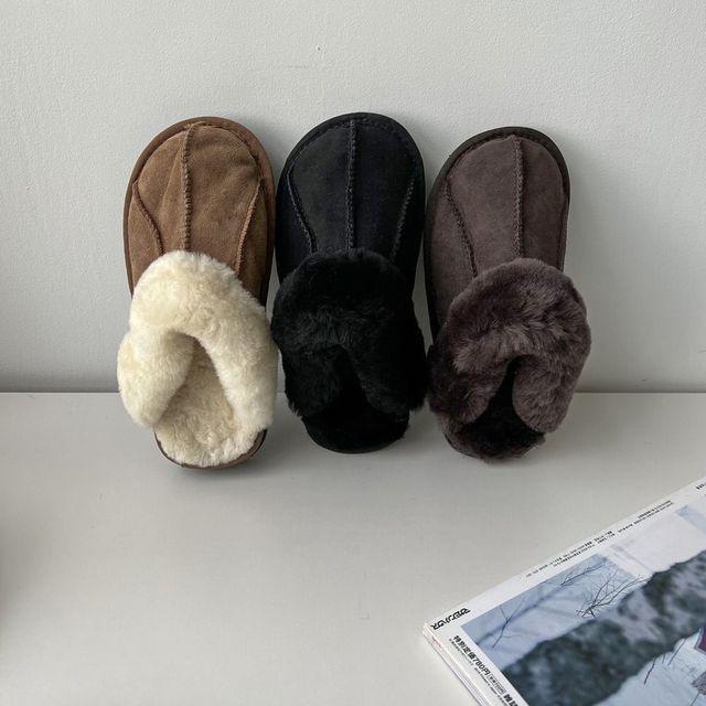 [도톰 밍크퍼♥/따듯!] 스노우 푹신 어그 슬리퍼 3COLOR_유이아