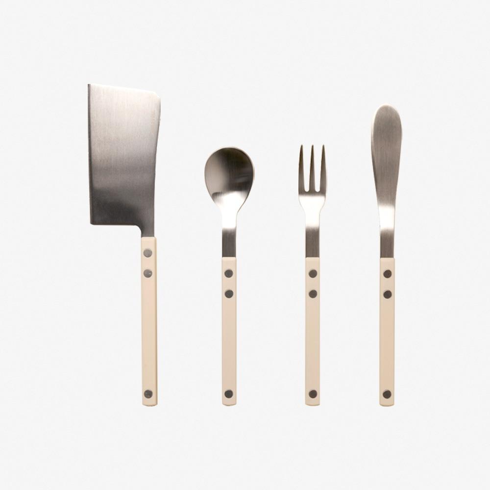 국내생산 스텐304 커트러리 디저트세트4P (디저트 스푼/포크+버터나이프+치즈나이프)