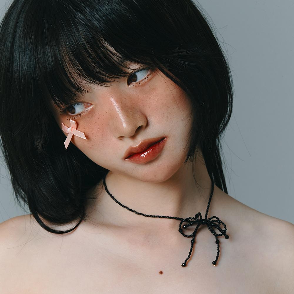 [925 SILVER] Onyx Butterfly Necklace