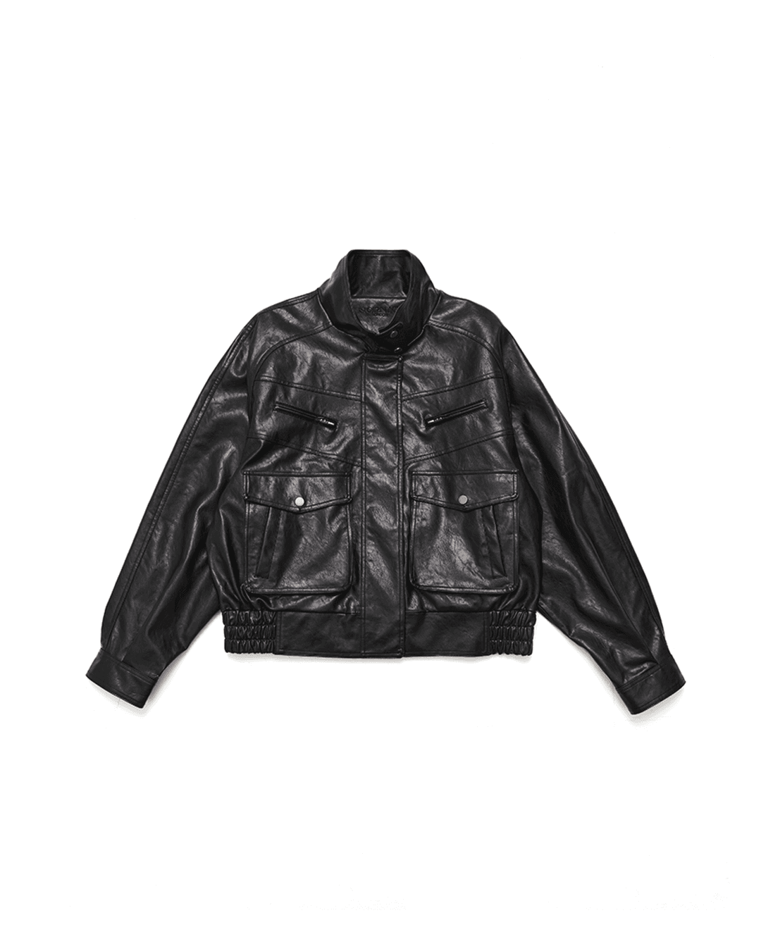 Utility Leather Jacket [BLACK]