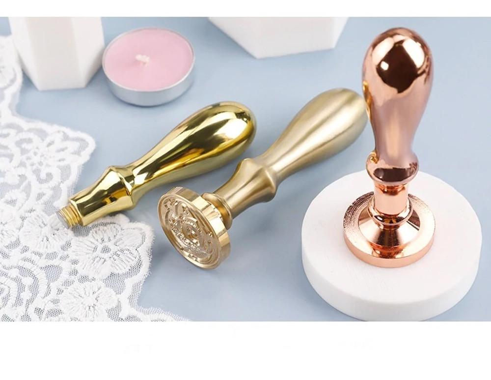 실링왁스 스탬프 핸들 손잡이 3종(골드,실버,핑크골드) 클래식 유럽풍 빈티지 핸들 손잡이 인장핸들