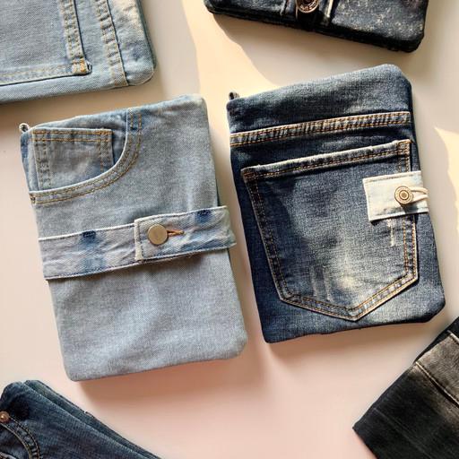 [업사이클] 데님 포켓 북커버