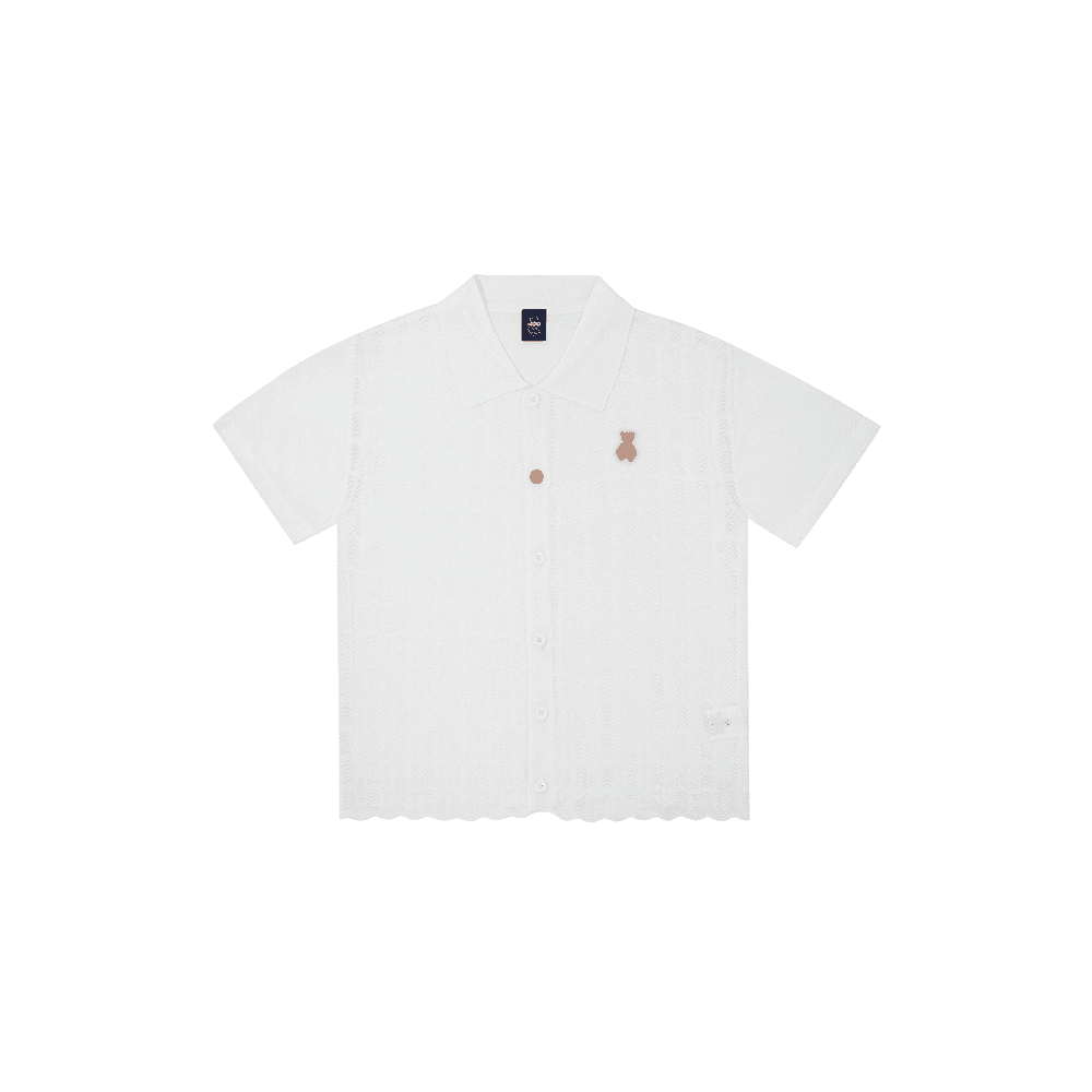 AQO BEAR KNIT POLO SHIRTS IVORY