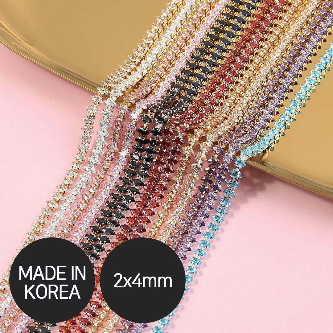 [사라프렌즈] 지르콘 보트 줄란 체인 2*4mm 13종 {1개입}