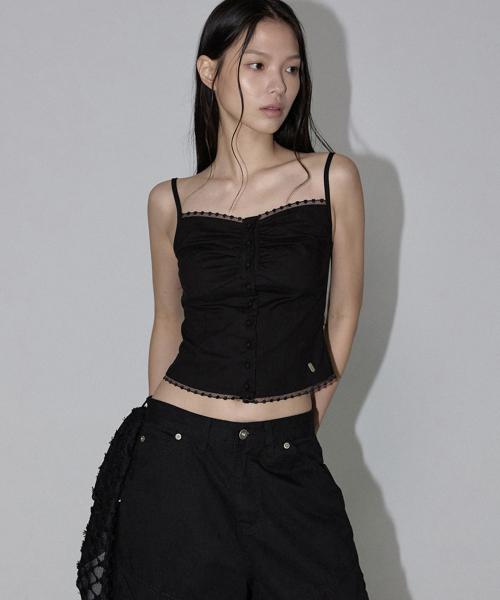 Yuna Shirring Blouse (black)