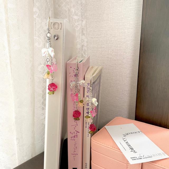 릴리프 꽃갈피 로즈블라썸 책갈피 북마크선물 발레코어 장미책갈피