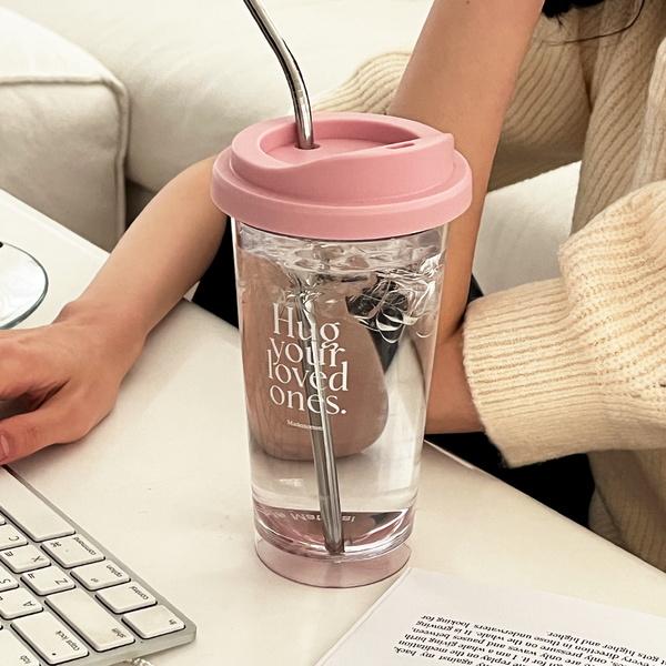 hug love 파스텔 투명 리유저블컵 [냉온겸용]