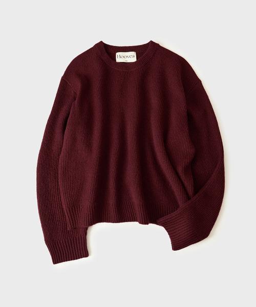 울블랜드 라운드 크롭 니트 [레드]