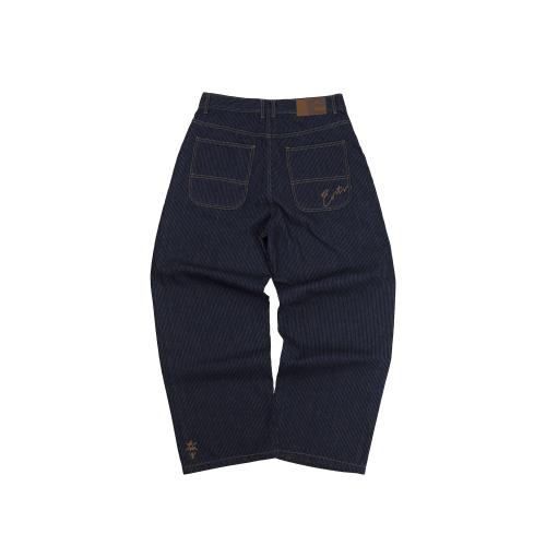 Stripe Raw Denim Pants Indigo