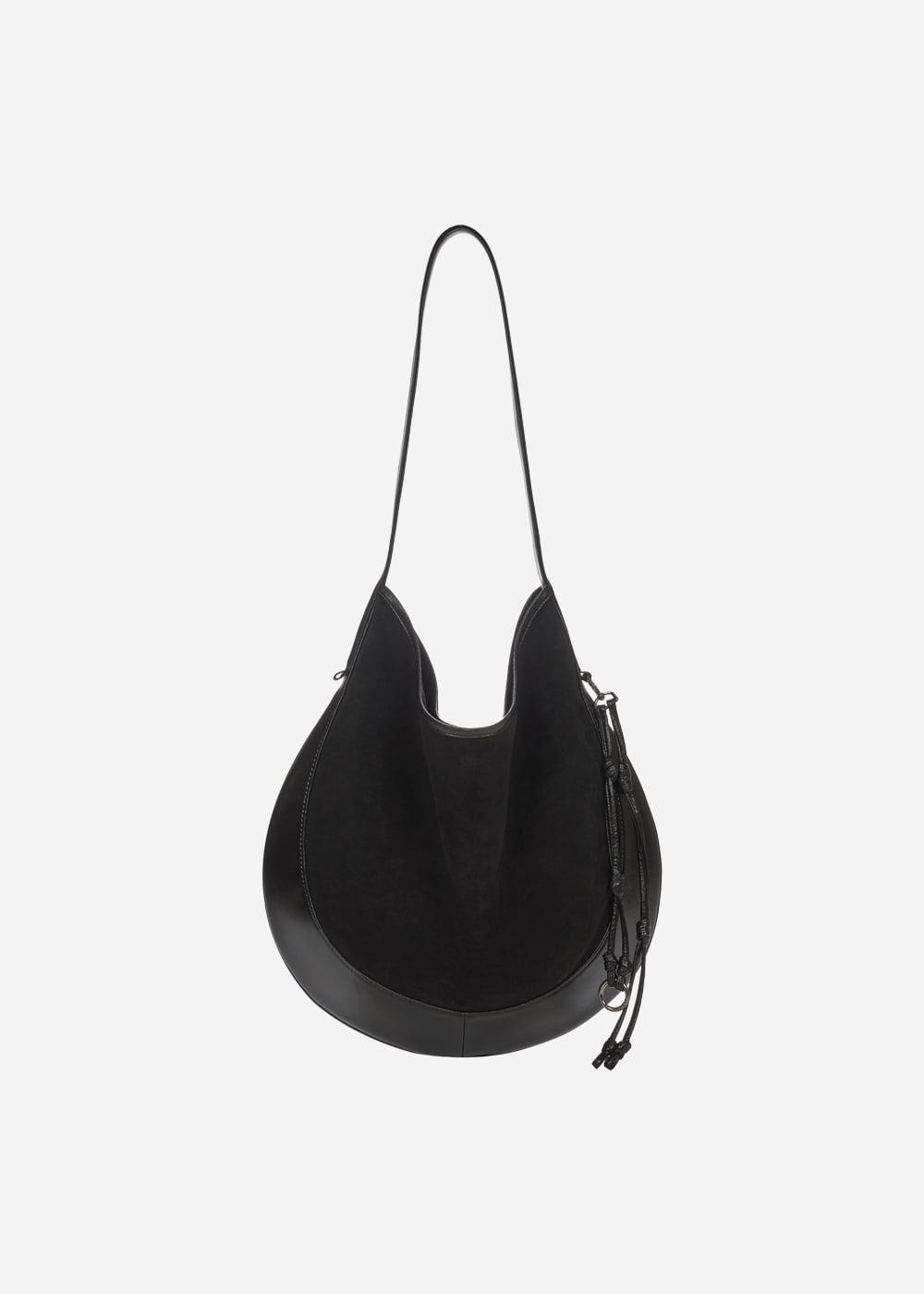 Curvee Hobo Suede Bag Black