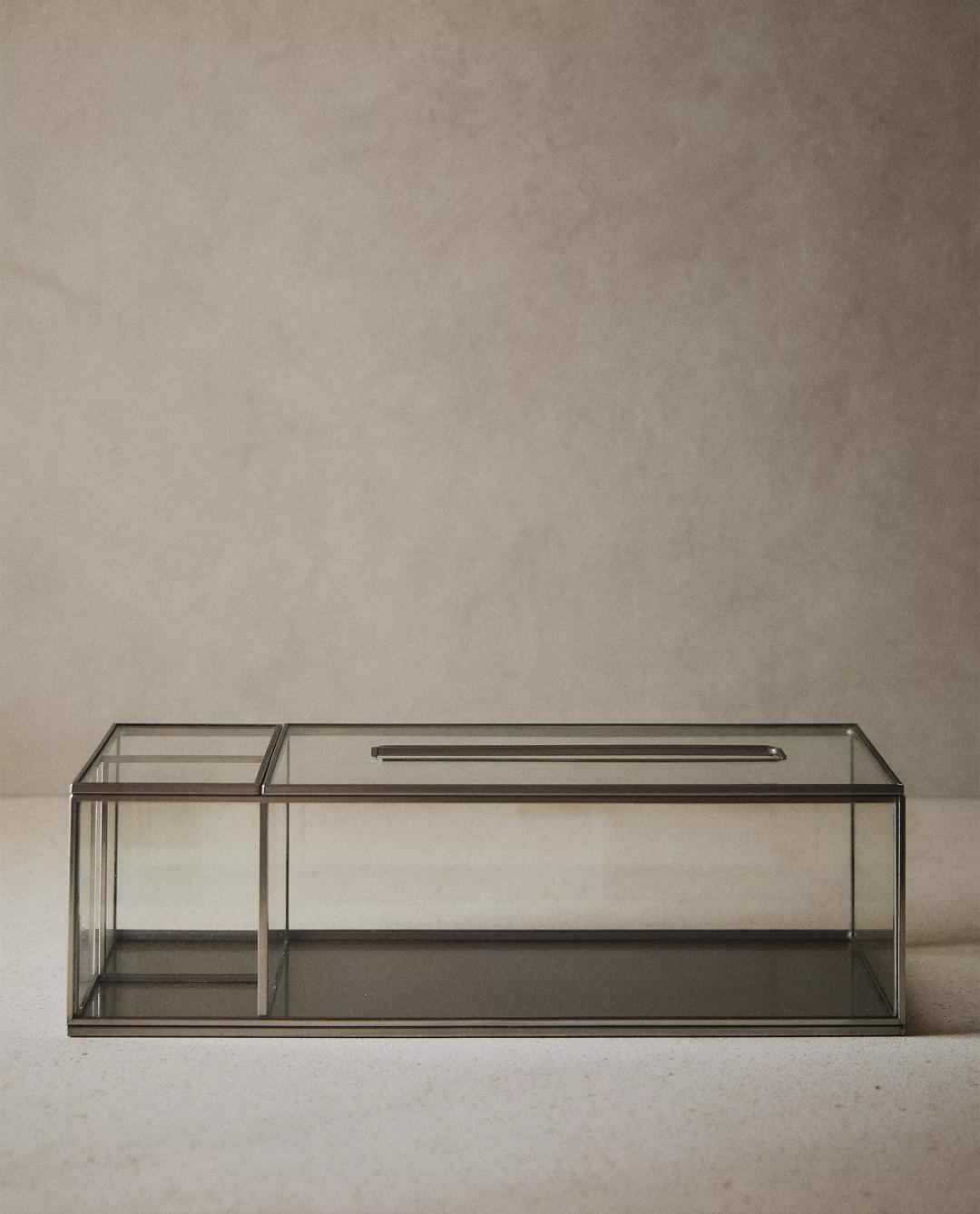 MULTIFUNCTIONAL GLASS AND METAL TISSUE BOX