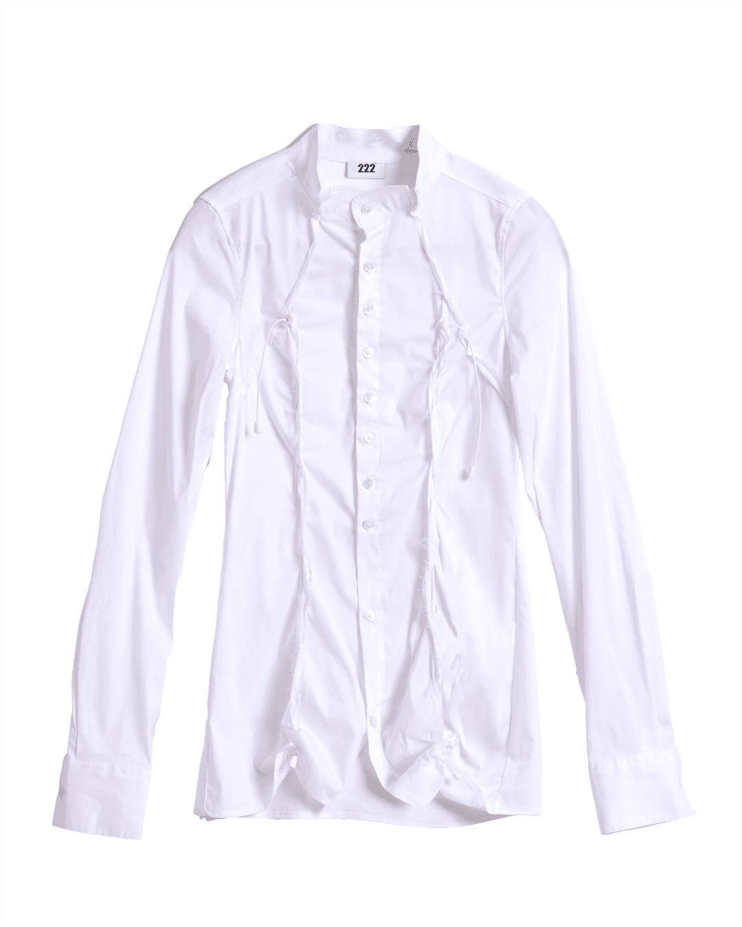 Ruff cutting string shape China collar shirt - White