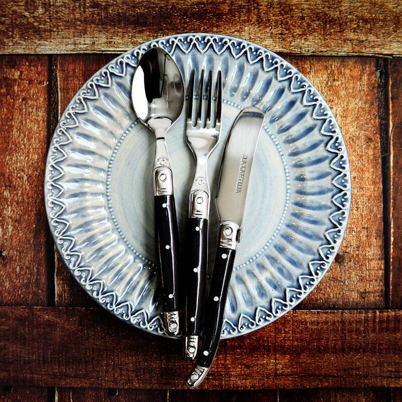 [까르투하] 오로 디저트 3종 세트 (티포크,티스푼,버터나이프) 블랙