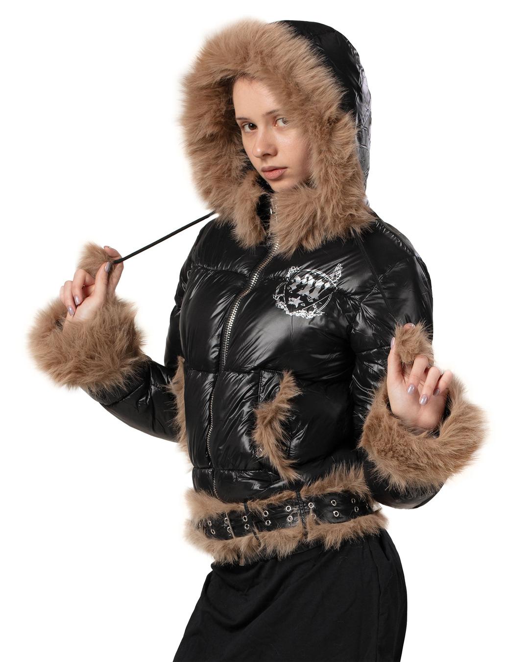 Slim Furry Puffer Jacket - S