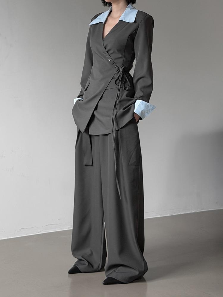 라브 셔츠 레이어드 랩 원피스 자켓 (2color)