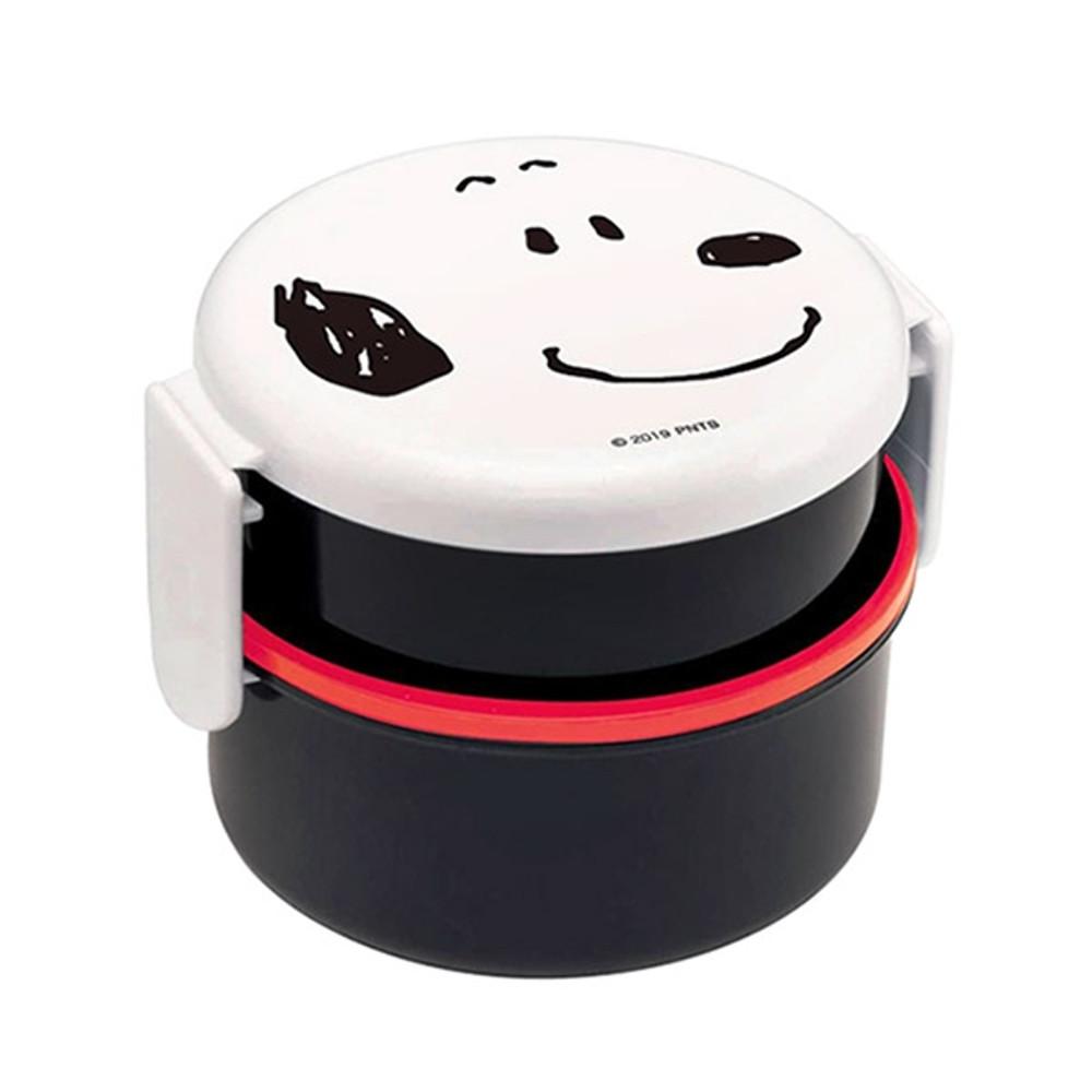 스누피 페이스 원형 2단 도시락 (포크포함)