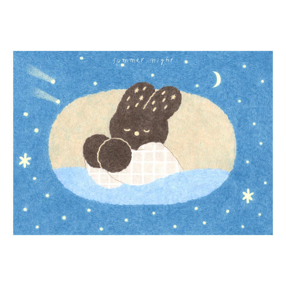 [여름밤] 토끼부적 - 잘자요 엽서