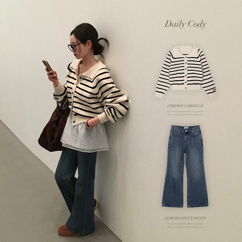 베이델리 [MADE/XS-XL]세인트 세미 부츠컷 데님팬츠