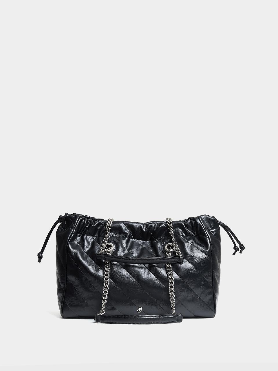 CH. SQUARE TRAWSTRING, BLACK QUILTING