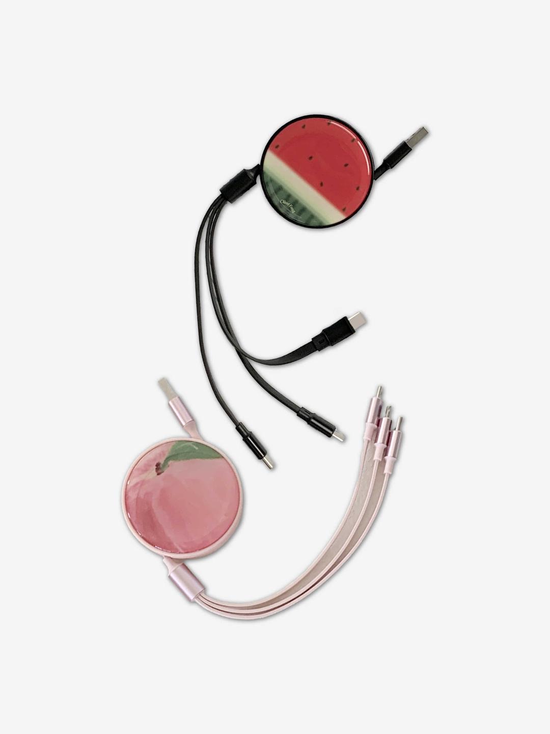 3 in 1 smart reel charge cable (fruits)