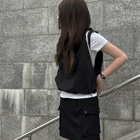 40 아노락 후드 조끼 (2color) - 나일론,베스트,미니멀