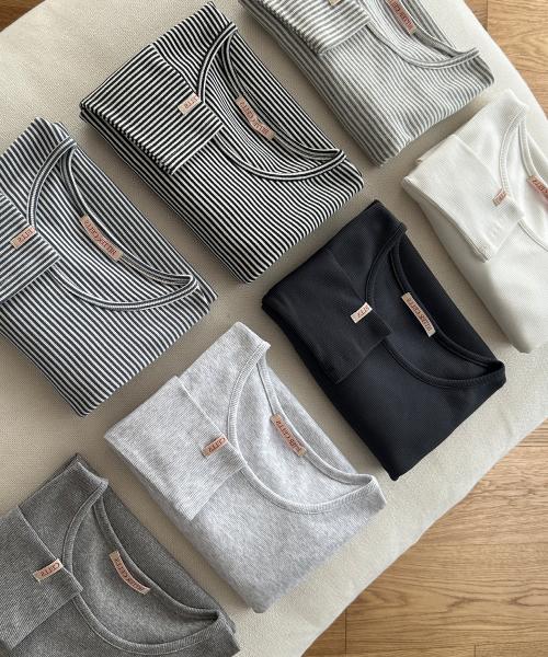 [2 PACK-컬러추가]에센셜 골지 티-11 colors