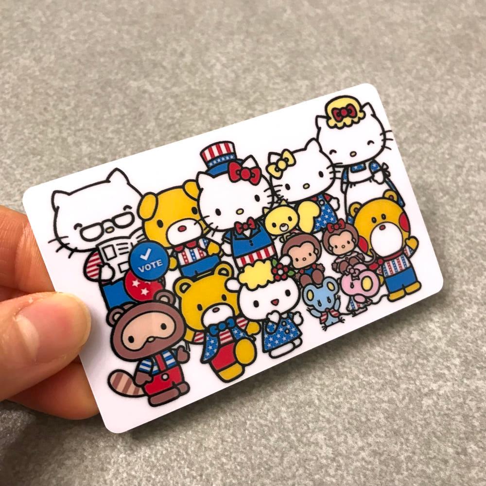 빈티지 키티 가족 카드스티커