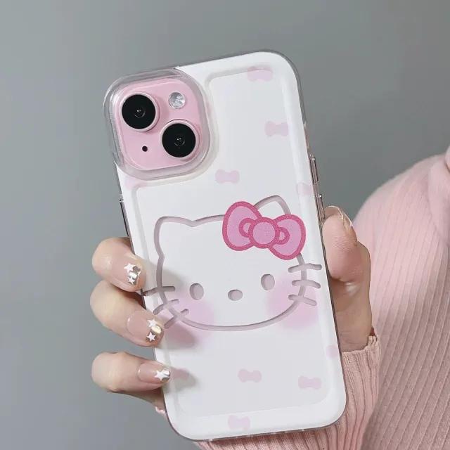 [당일출고] 핑크 헬로키티 리본 아이폰15케이스