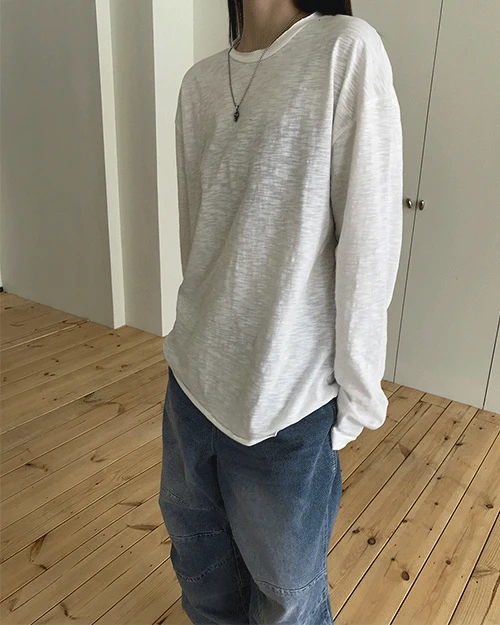 [unisex] 커팅 롱슬리브 티셔츠