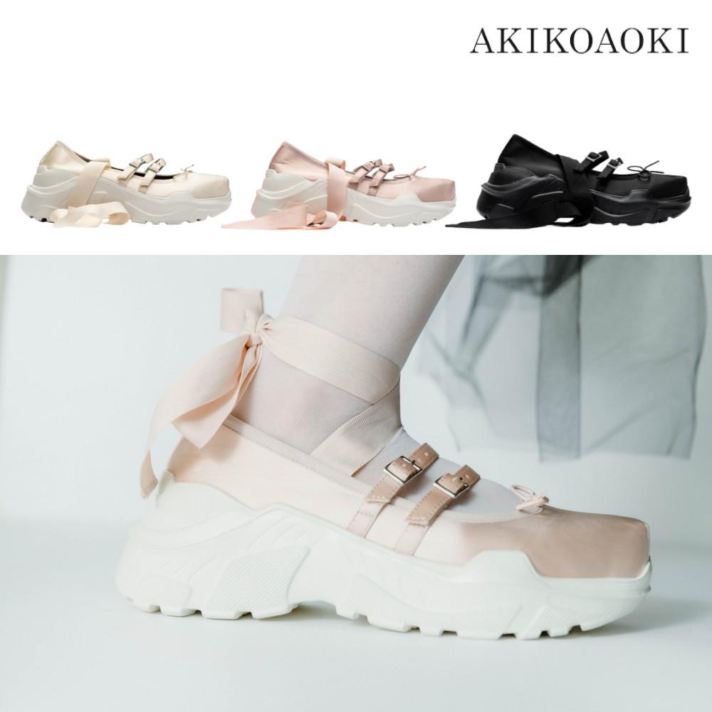아키코아오키 로퍼 지젤 사틴 블랙 핑크 아이보리 AKIKOAOK GISELLE SATIN