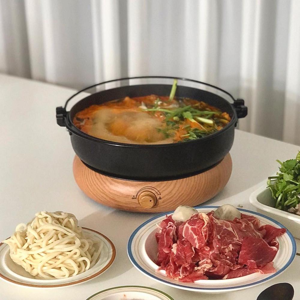 노빌타 도토리 인덕션 우드 1구 원형 캠핑 테이블