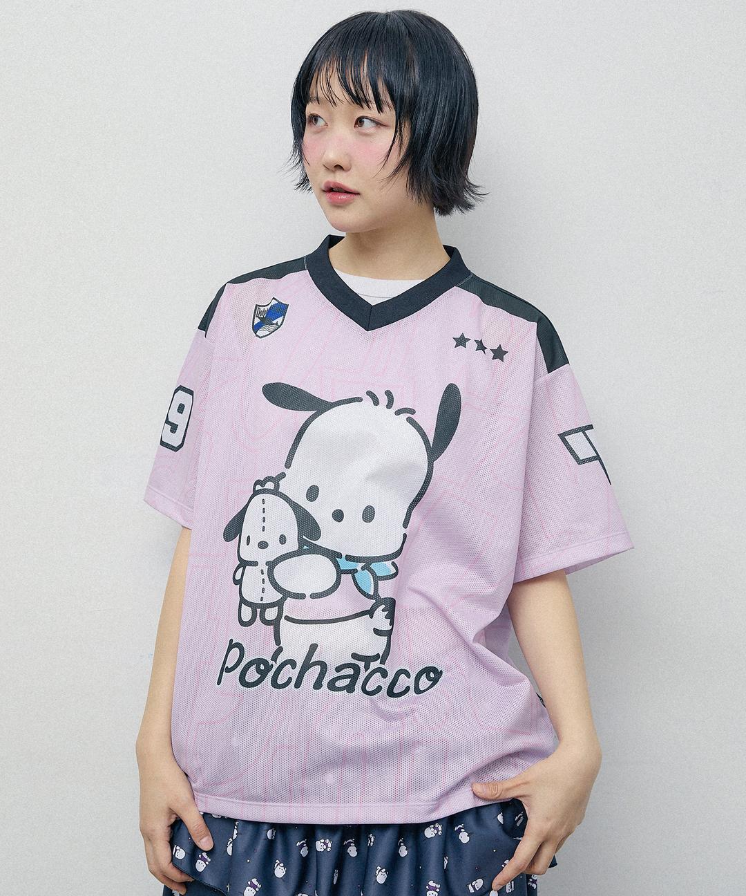 포차코 메쉬 반팔티셔츠 핑크