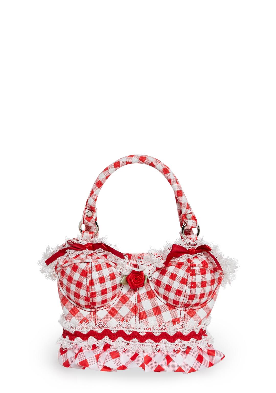 Honey Drawl Bustier Handbag - RED / ONE SIZE