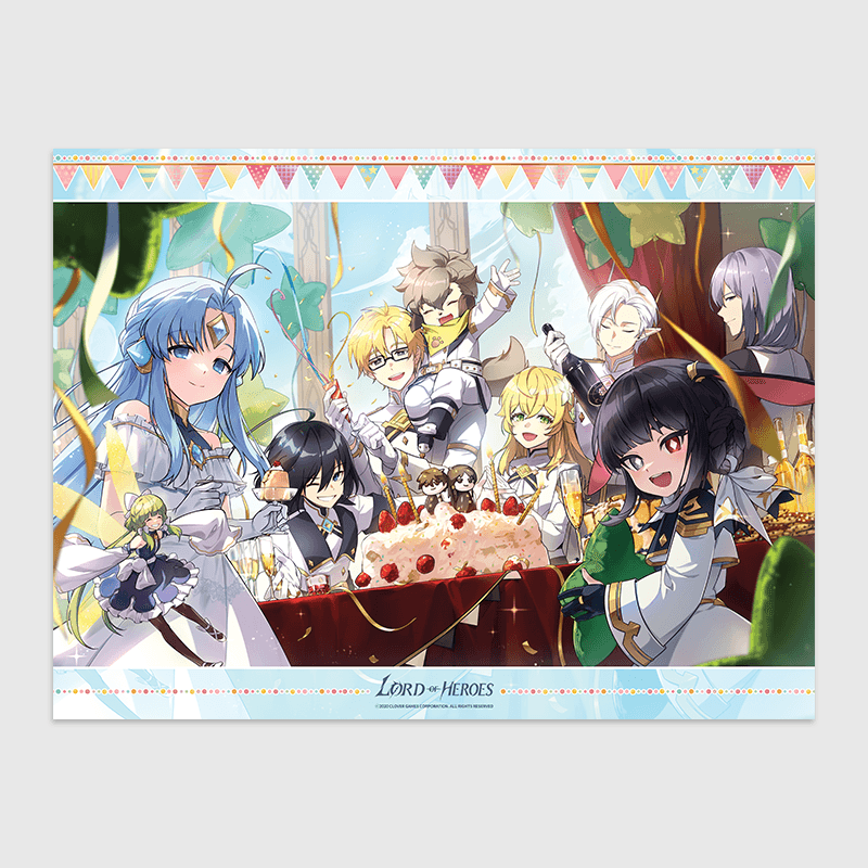 (콜라보) [로드 오브 히어로즈 4주년] 콜라보카페 한정 일러스트 담요 1종