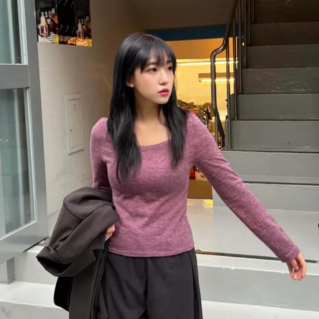 [레이어드/데일리] 믹스 빈티지 라운드넥 긴팔 니트 티셔츠