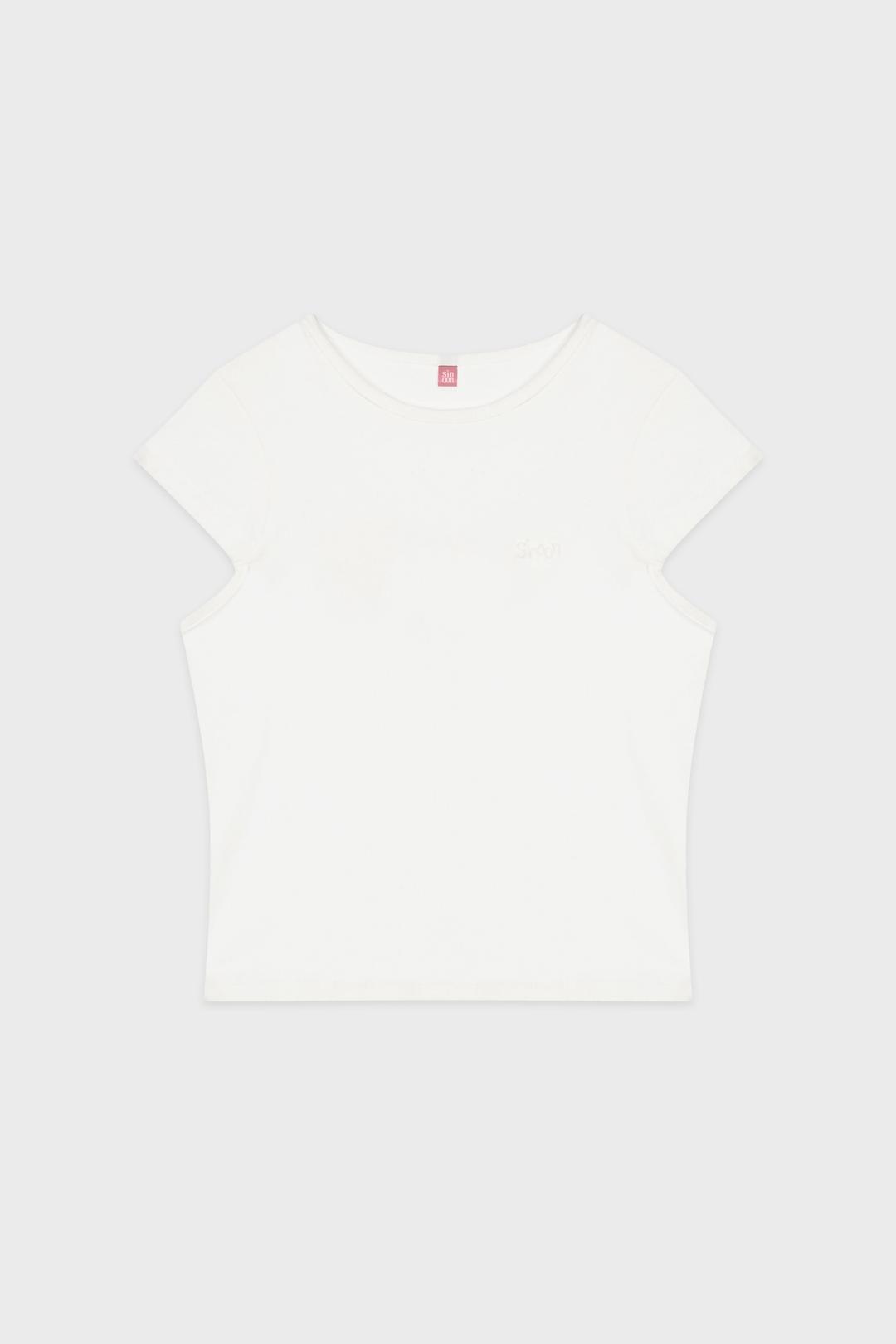Logo Cap Sleeve T-shirt (White)