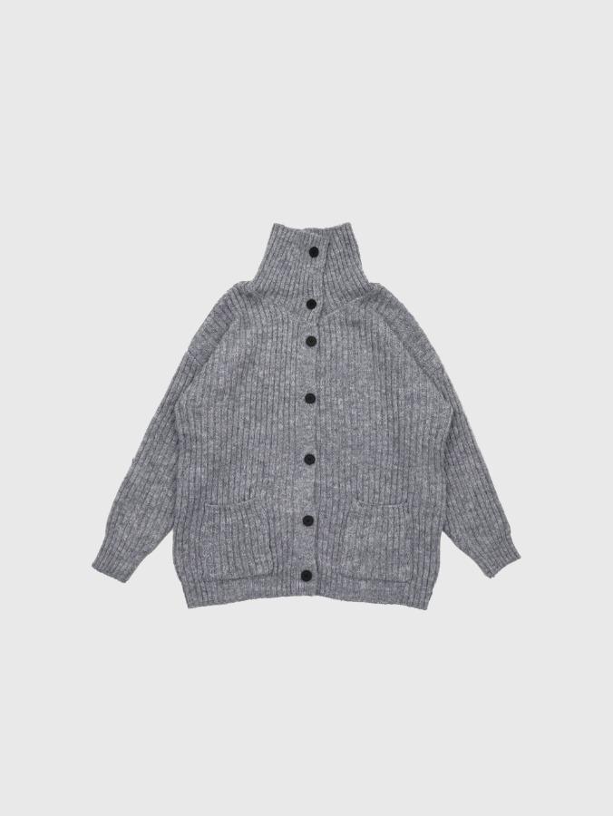 프롬뮤즈 high neck long knit cardigan