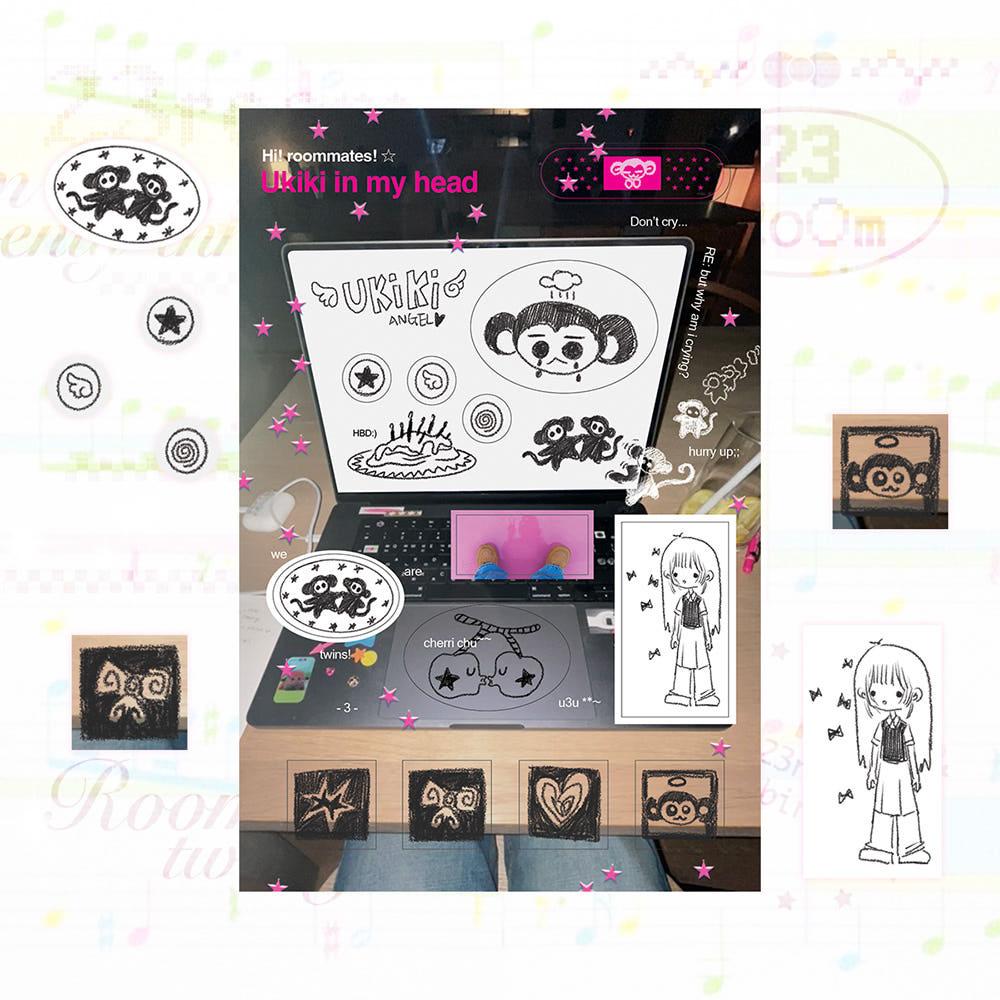 [23room] ukiki angel sticker