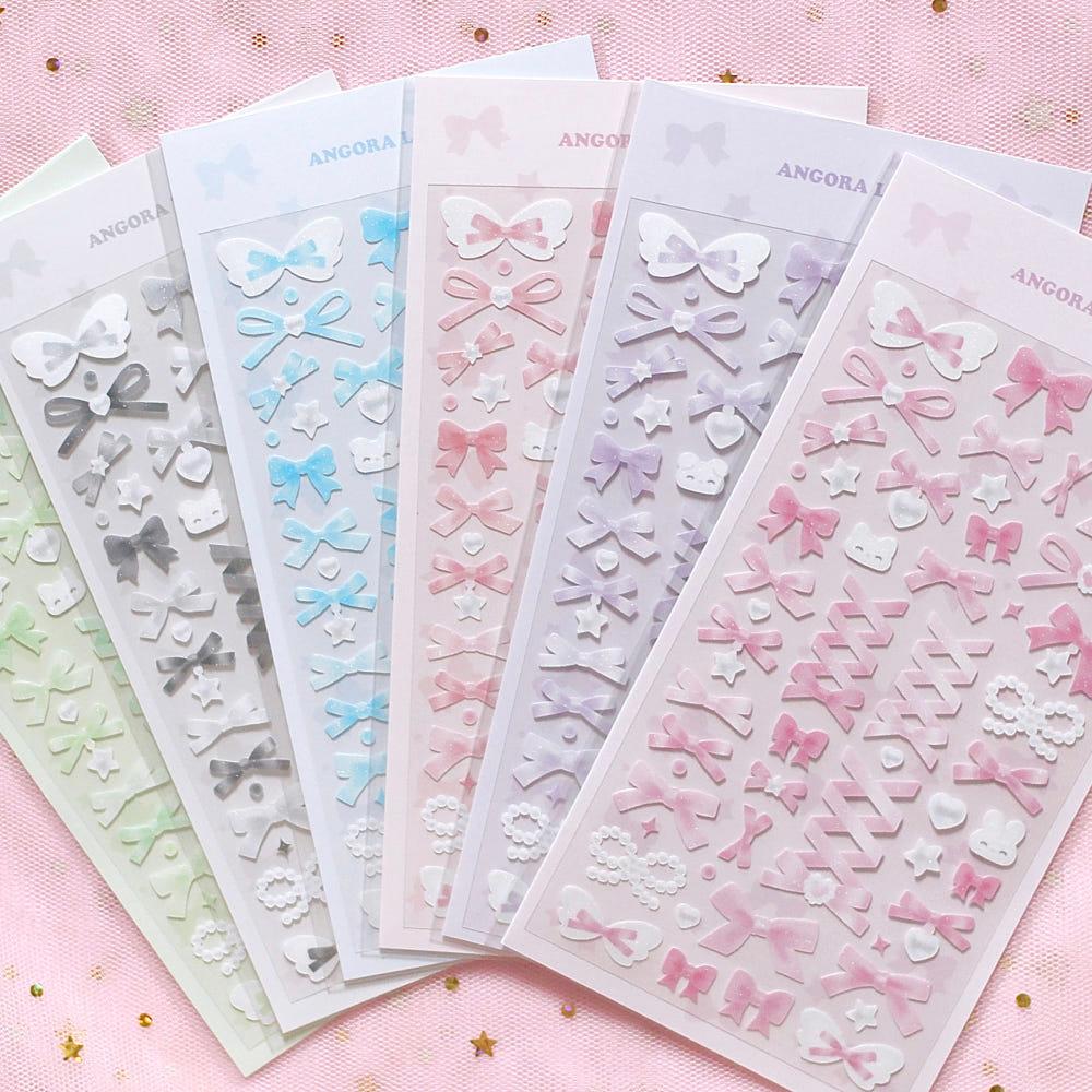 [앙고라로라] 로맨틱 리본 스티커 6종