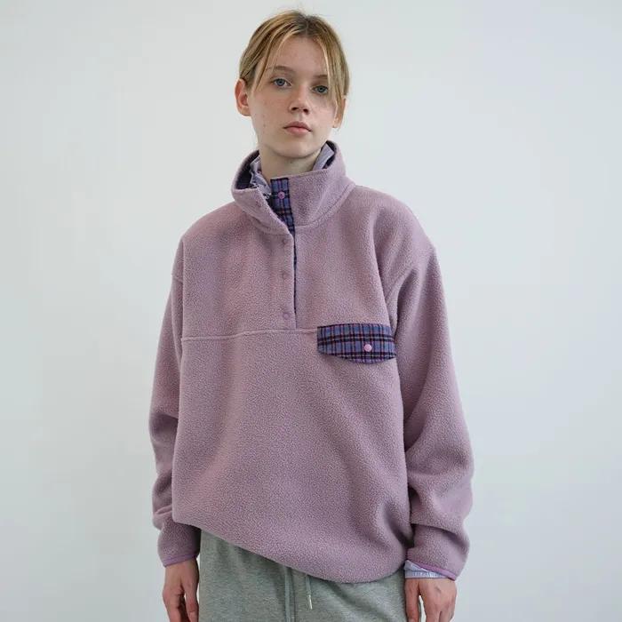 레트로 스냅 플리스 아노락 (Lavender)