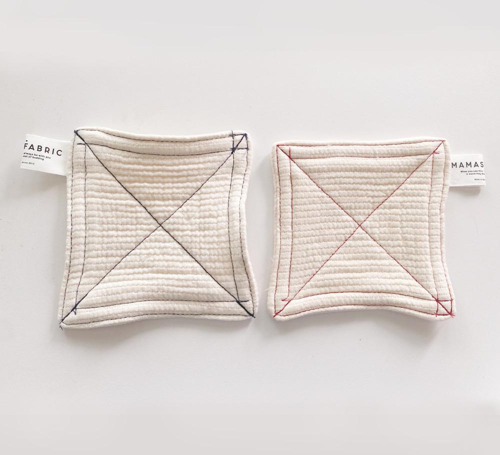 자유분방함이 좋은 스티치 포인트 티코스터(컵받침) 2종