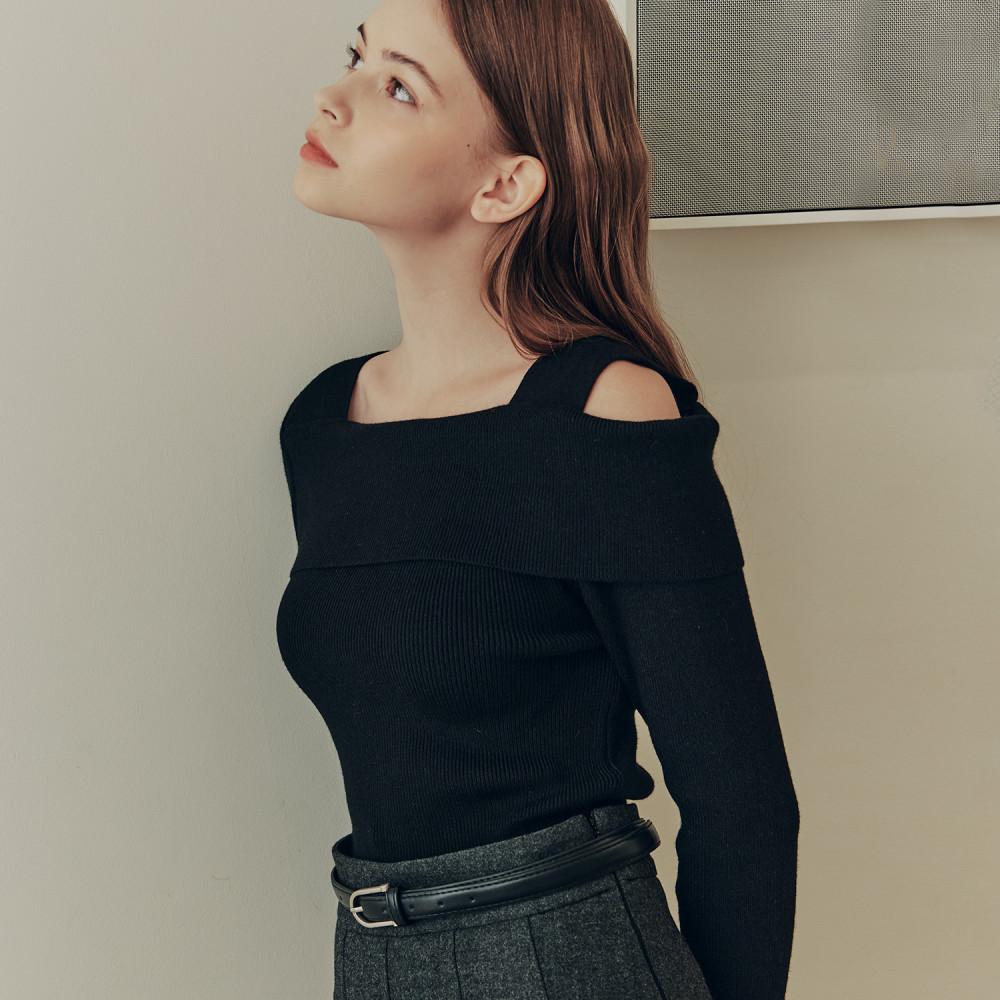 [제로스트릿][2컬러] 언발란스 오프숄더 스웨터 UNBALANCE OFF SHOULDER SWEATER