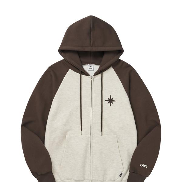FAVICON LOGO HOOD ZIPUP BROWN