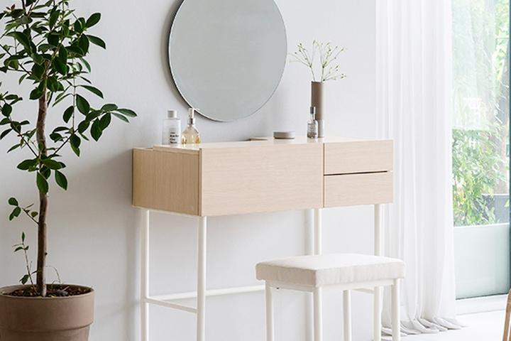 모노 심플 800 콘솔형 수납서랍 화장대 (거울미포함)