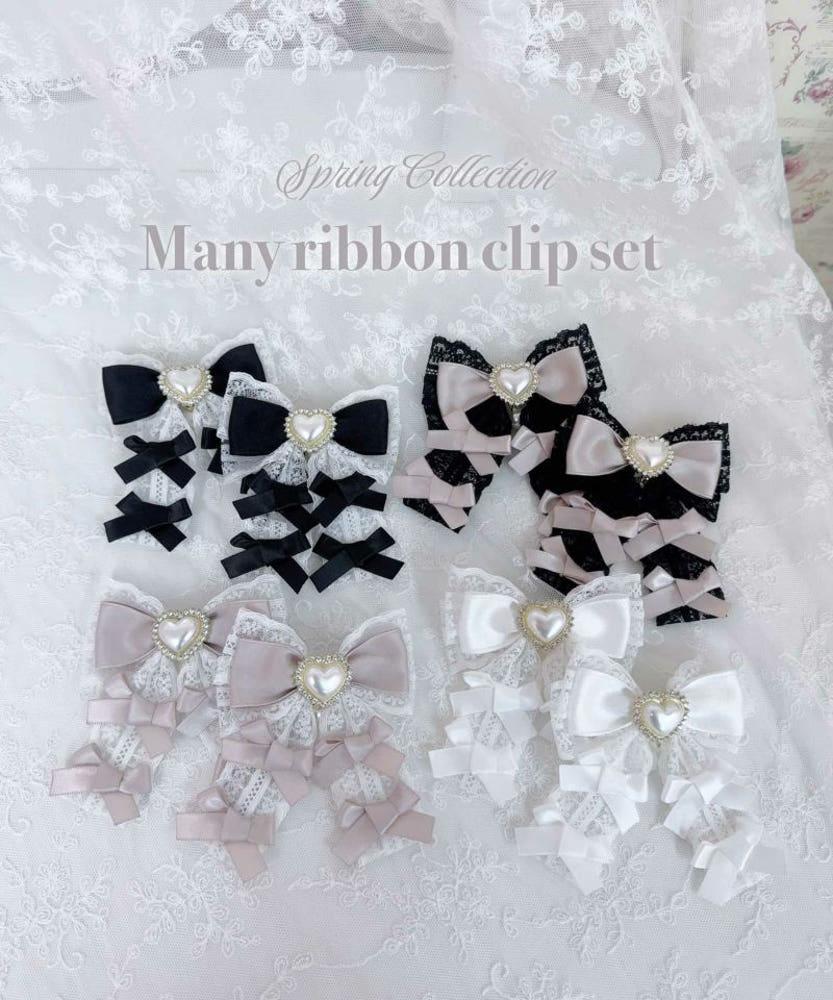 로지타 ROJITA 메니 리본 클립 머리핀 헤어핀