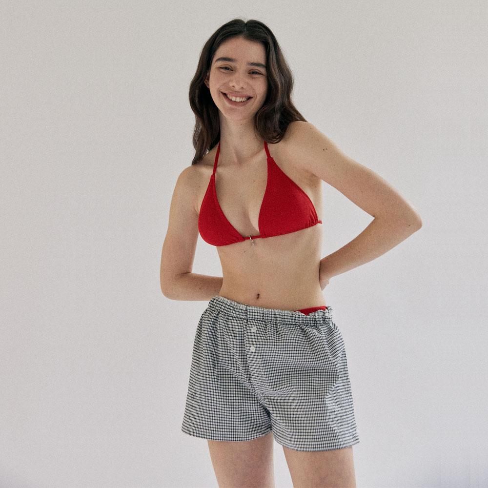 Relax pants_gingham white