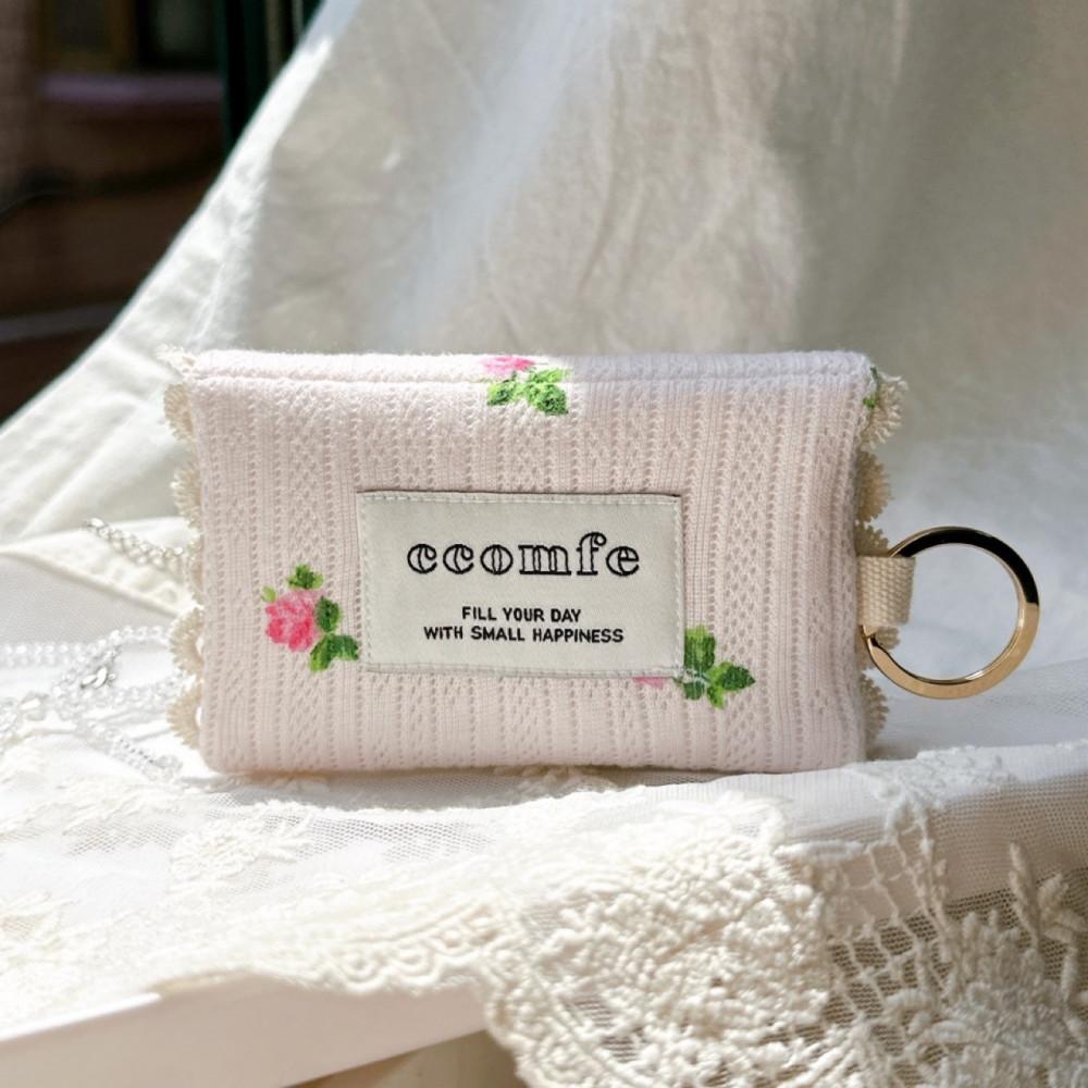 rose ring card-case 카드케이스 카드지갑 반접이 미니 명함지갑 키링지갑 (핑크) - 꼼페 ccomfe