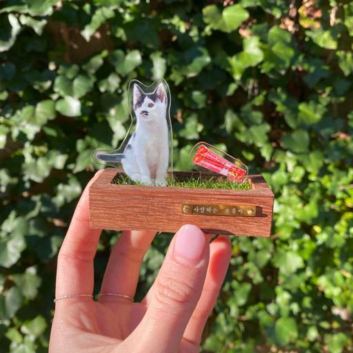 반려동물 추억 포토위패 원목 아크릴 위패