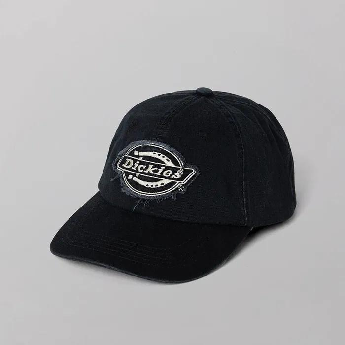 워시드 데미지 로고 볼캡  Black