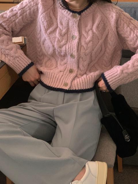 [여유주문/배색] 디에르 가디건 (2color)